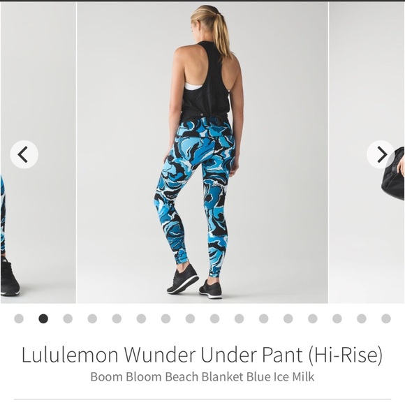 Lululemon Wunder Under Pant (Hi-Rise) Boom Bloom Beach Blanket Blue Ice Milk - Picture 4 of 8